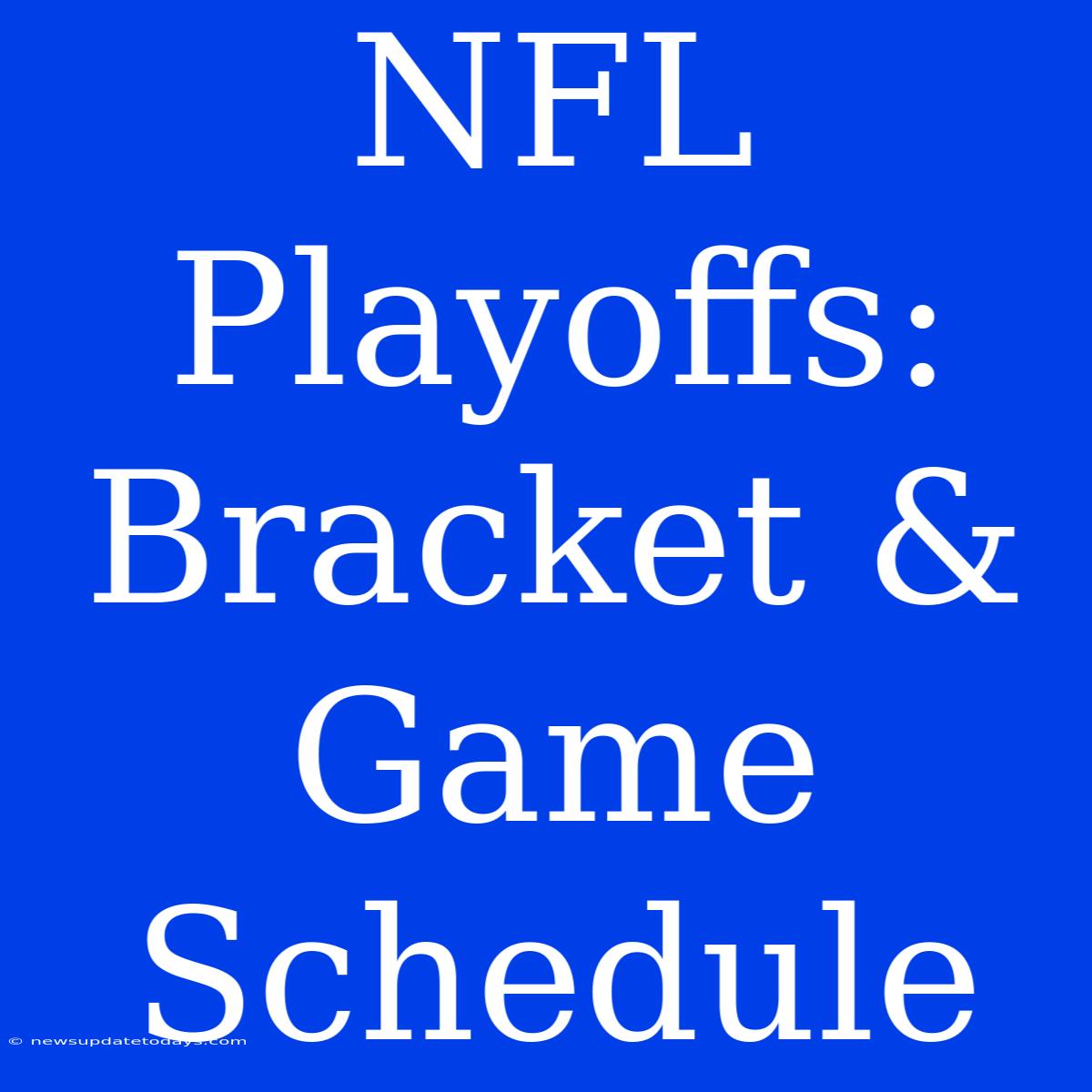 NFL Playoffs: Bracket & Game Schedule