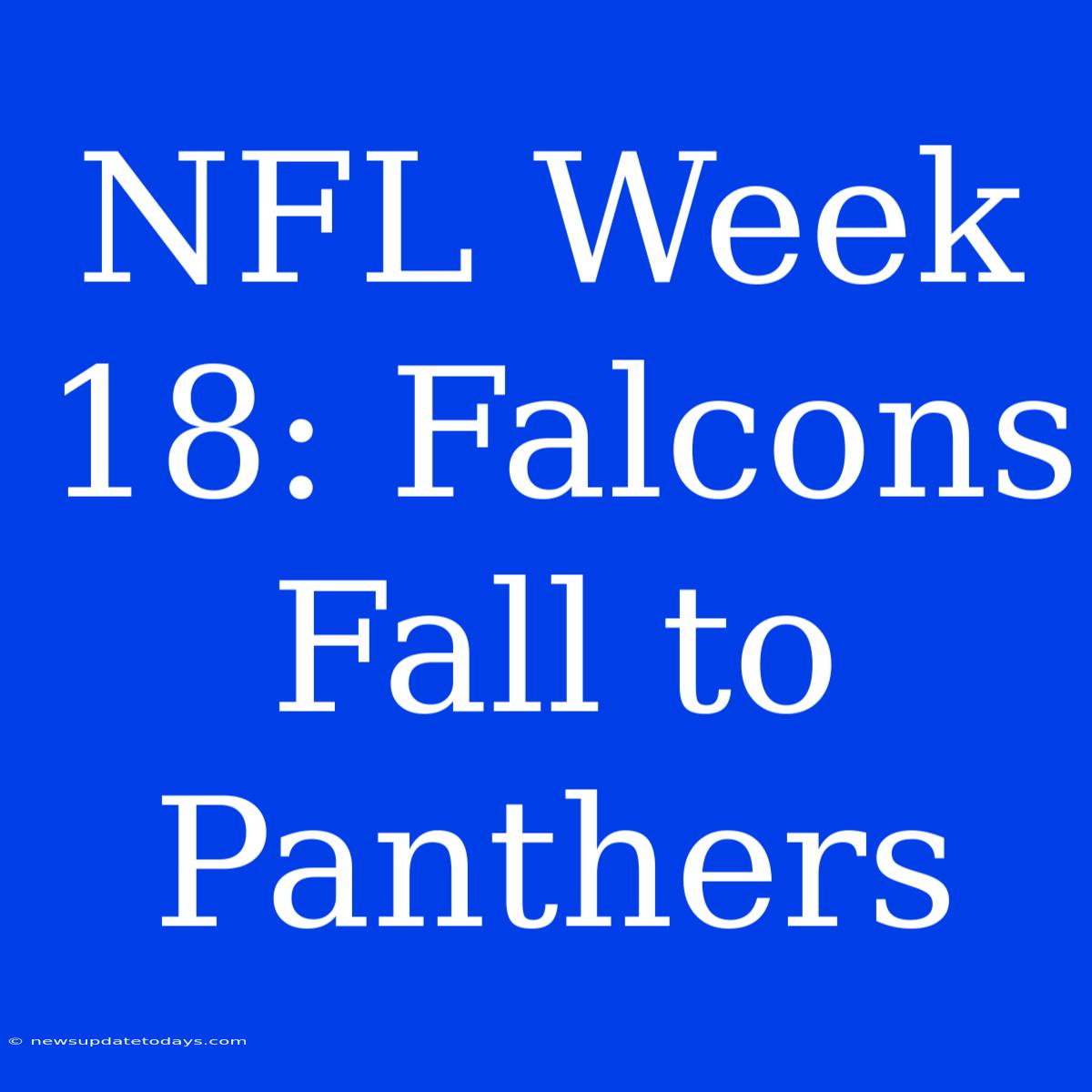 NFL Week 18: Falcons Fall To Panthers