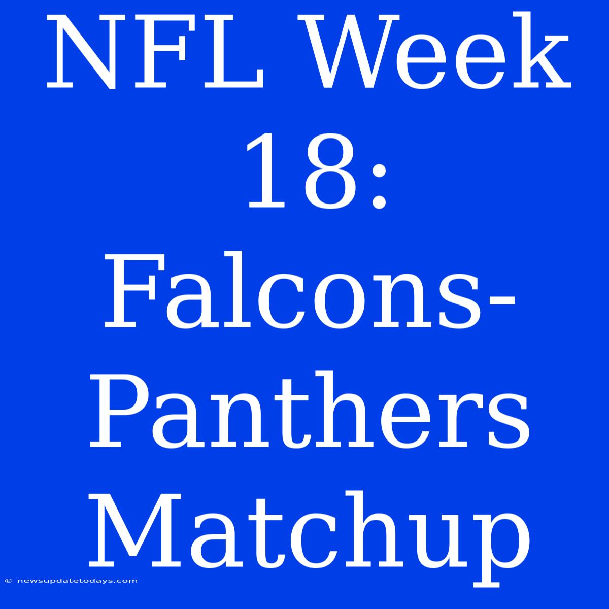 NFL Week 18: Falcons-Panthers Matchup