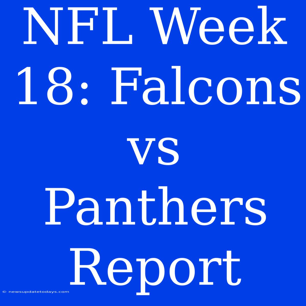 NFL Week 18: Falcons Vs Panthers Report