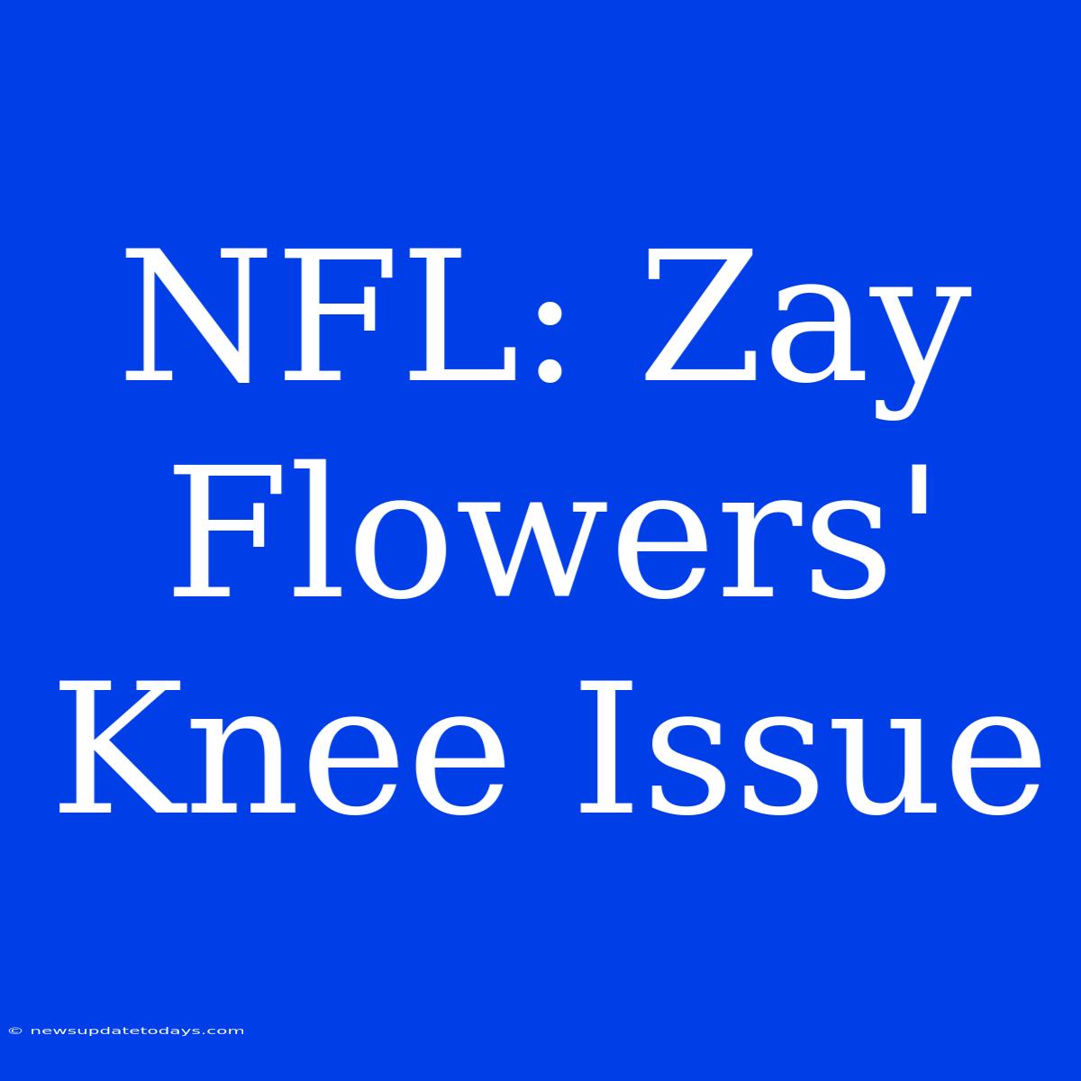 NFL: Zay Flowers' Knee Issue