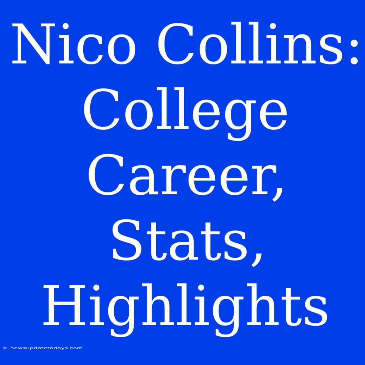 Nico Collins: College Career, Stats, Highlights