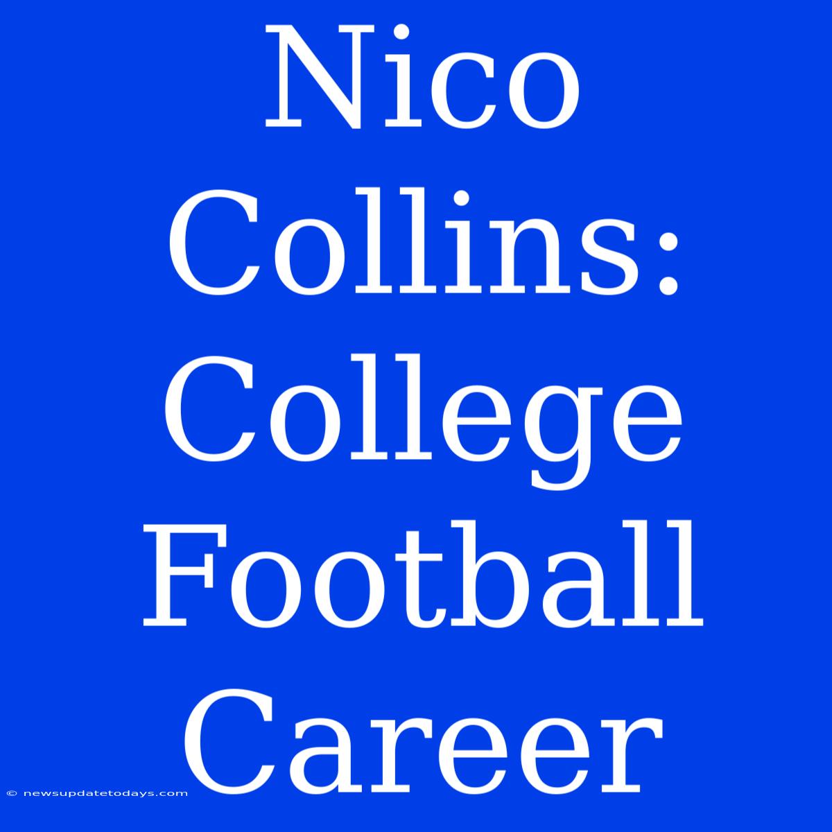 Nico Collins: College Football Career