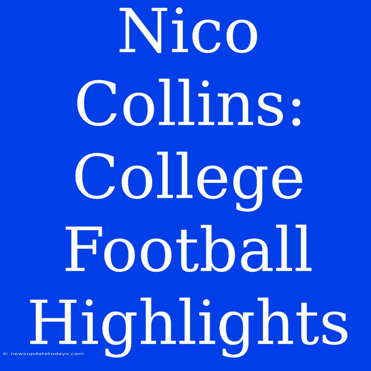 Nico Collins: College Football Highlights