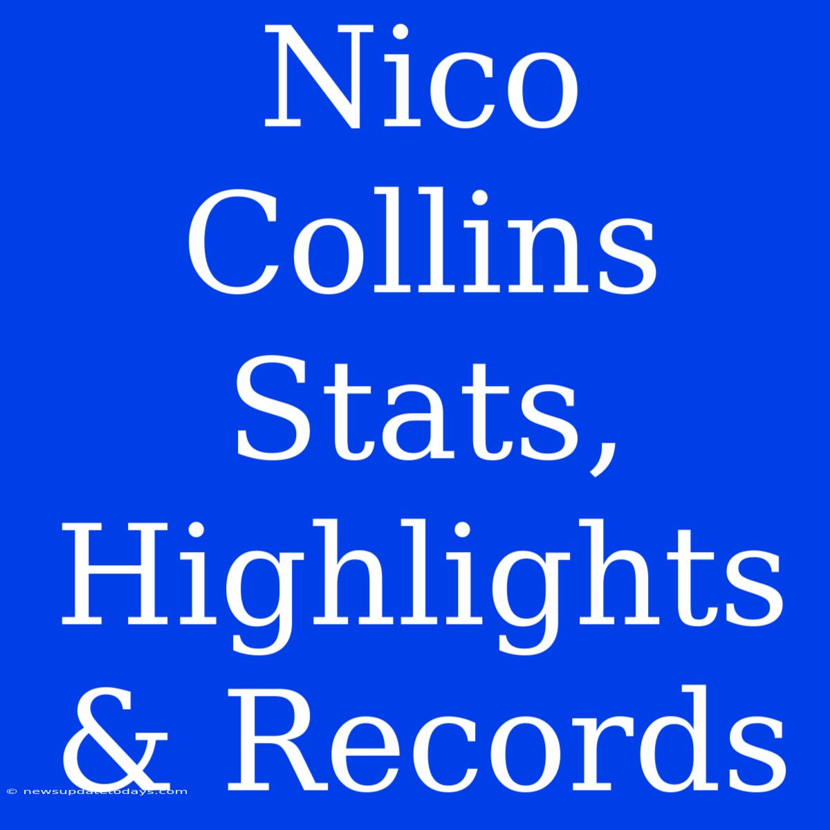 Nico Collins Stats, Highlights & Records