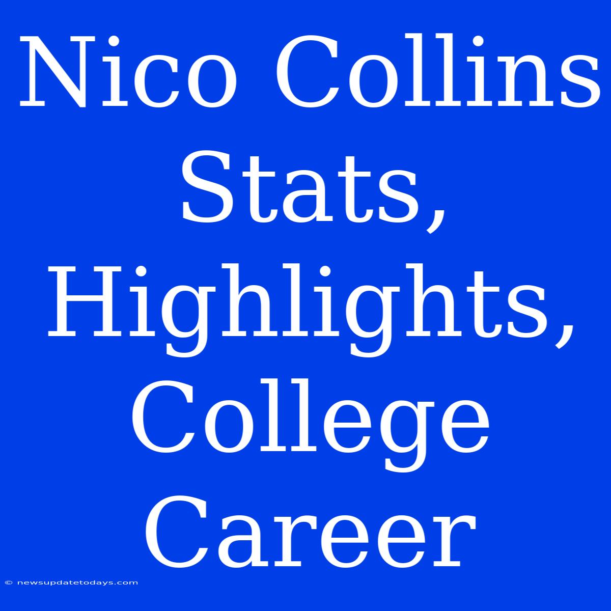 Nico Collins Stats, Highlights, College Career