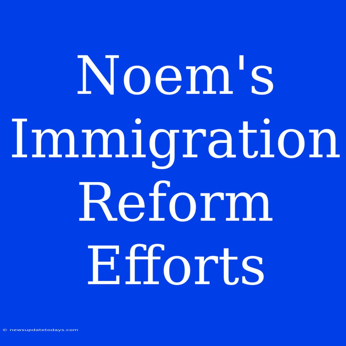 Noem's Immigration Reform Efforts