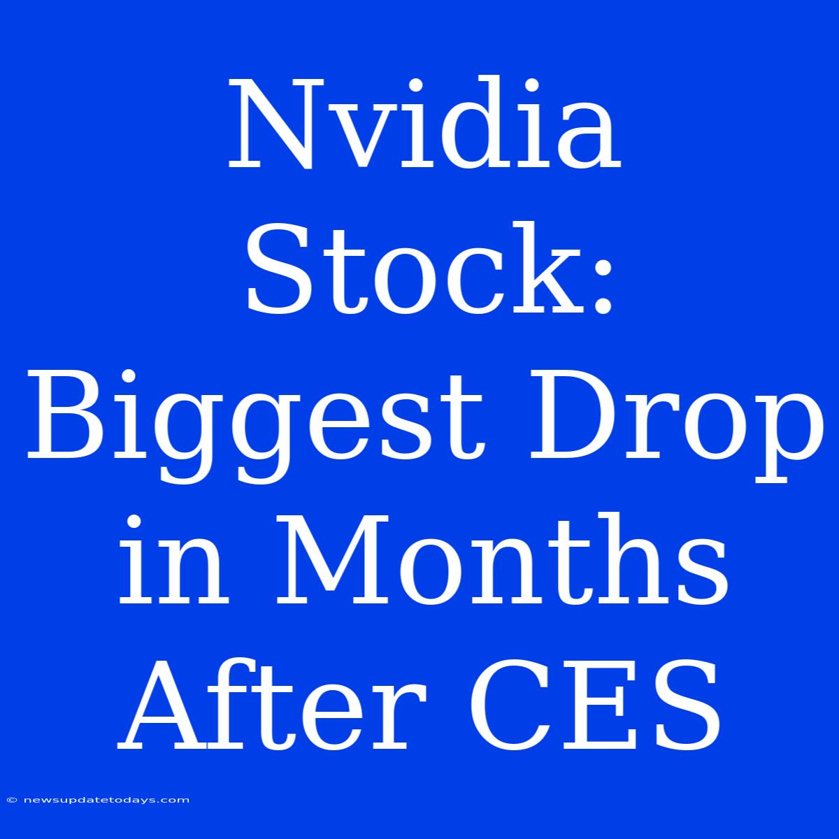 Nvidia Stock: Biggest Drop In Months After CES