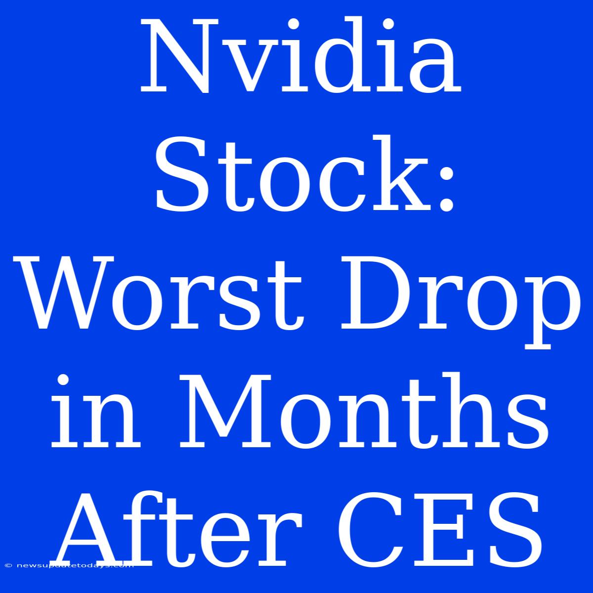 Nvidia Stock: Worst Drop In Months After CES