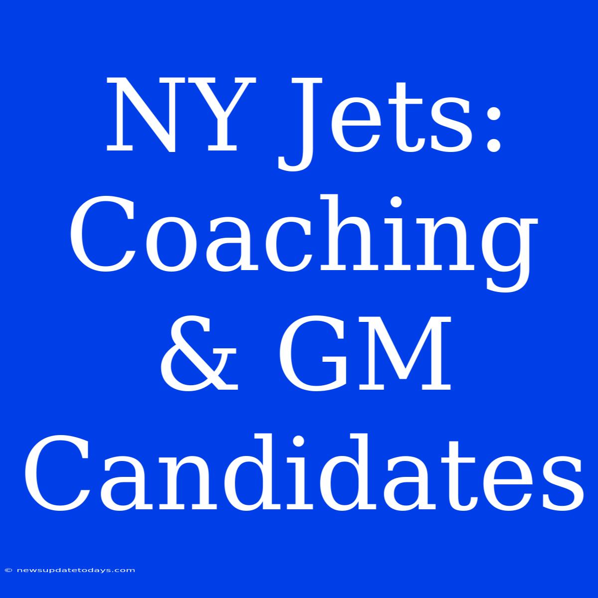 NY Jets: Coaching & GM Candidates