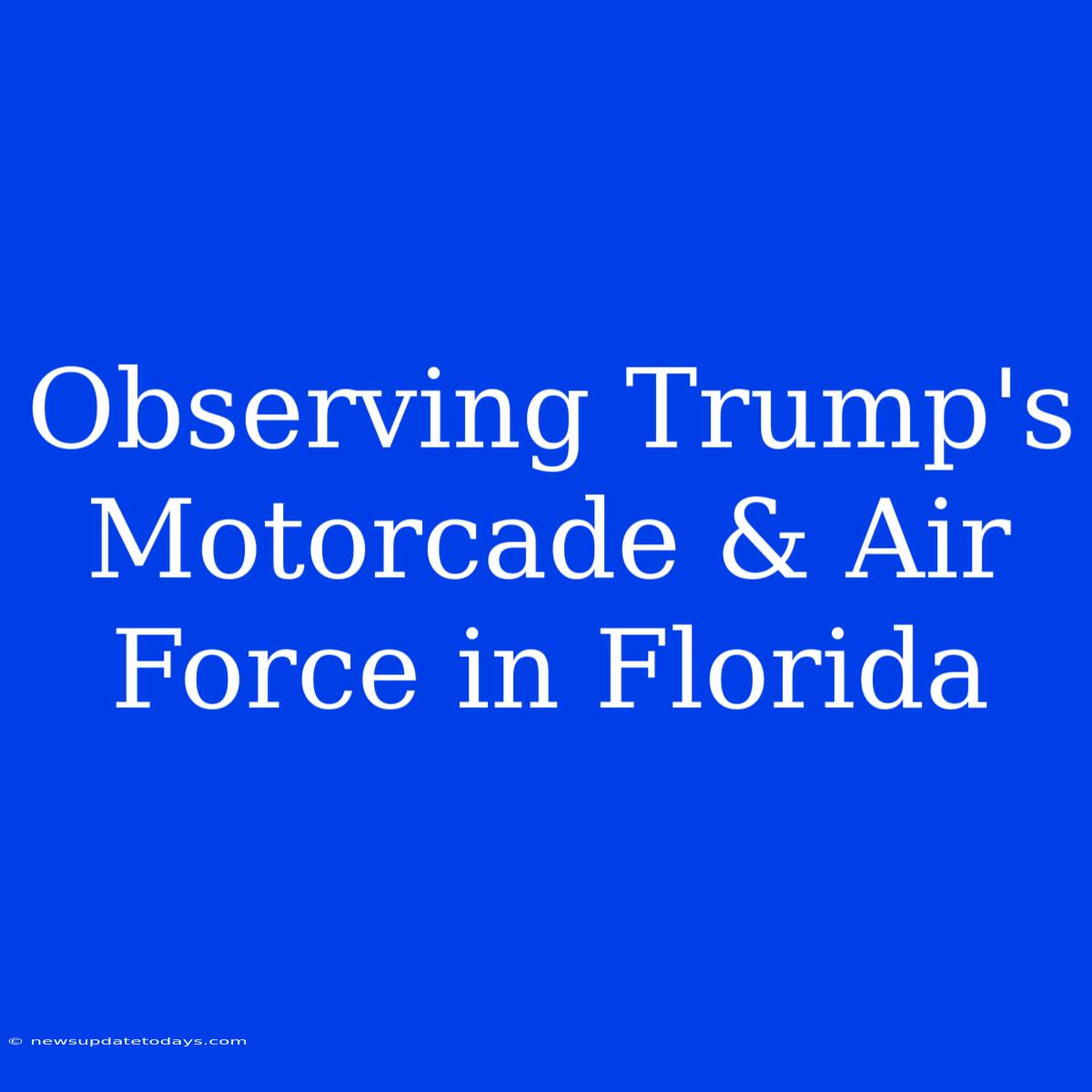 Observing Trump's Motorcade & Air Force In Florida