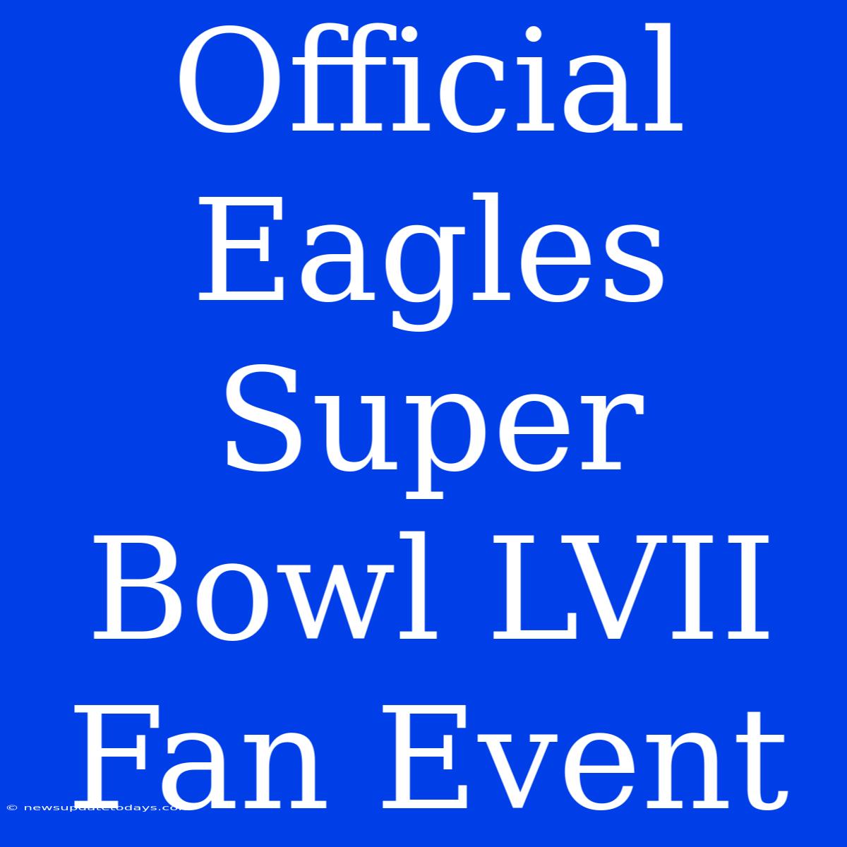 Official Eagles Super Bowl LVII Fan Event