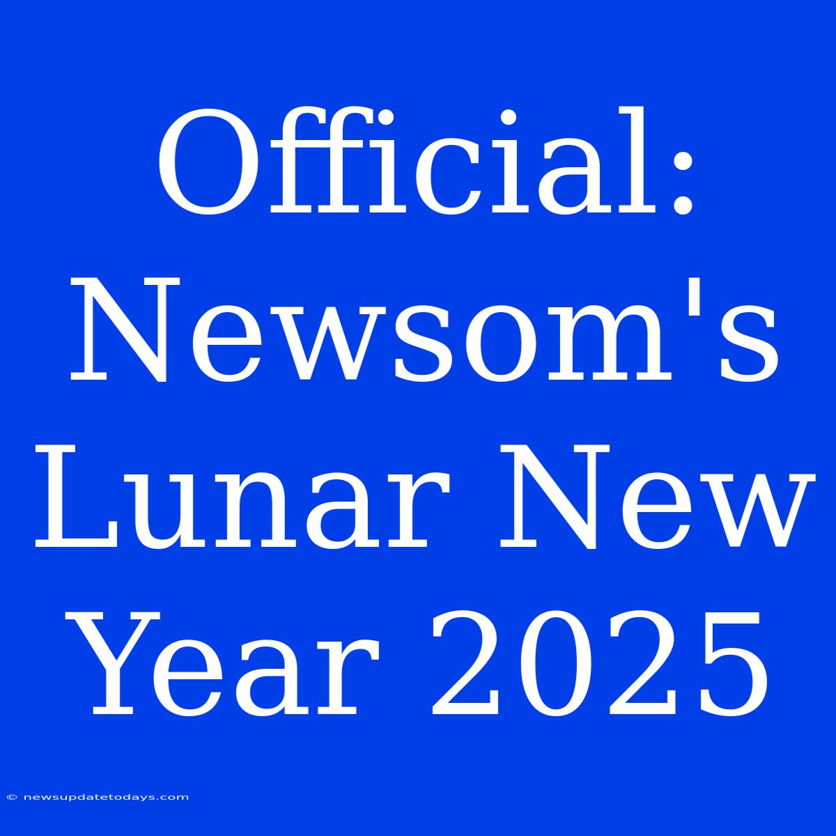 Official: Newsom's Lunar New Year 2025