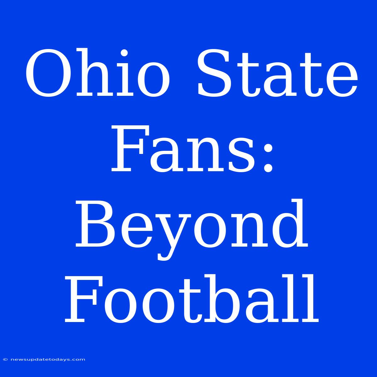 Ohio State Fans: Beyond Football