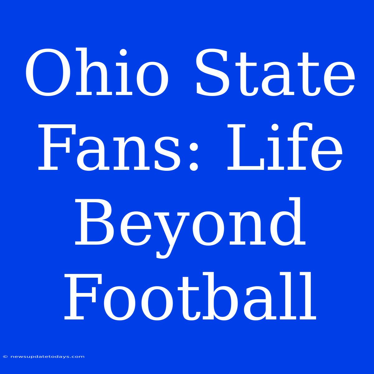 Ohio State Fans: Life Beyond Football