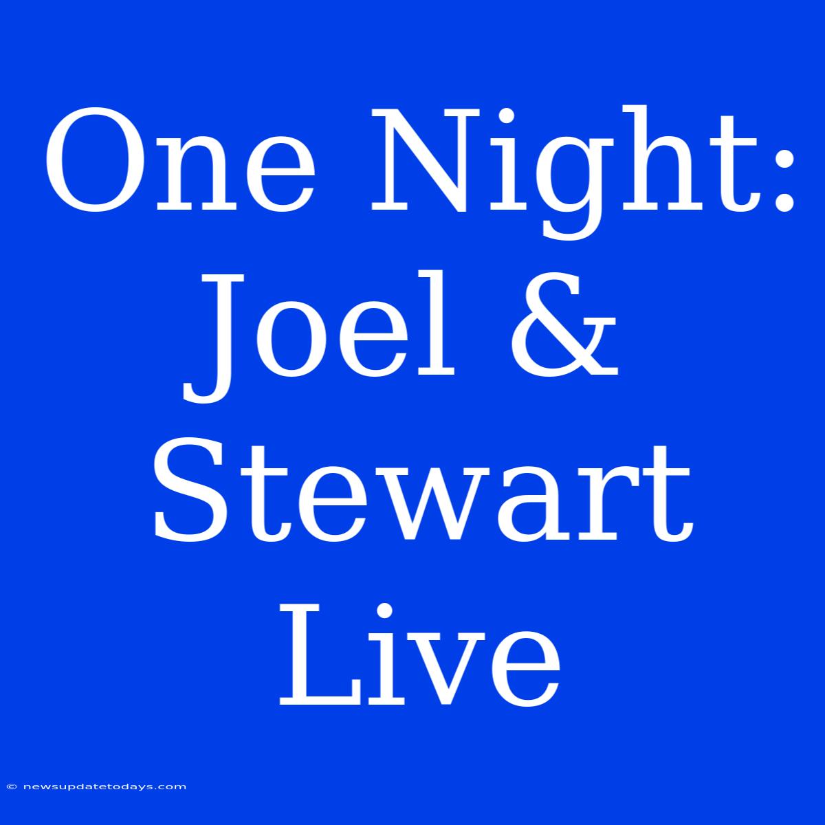 One Night: Joel & Stewart Live