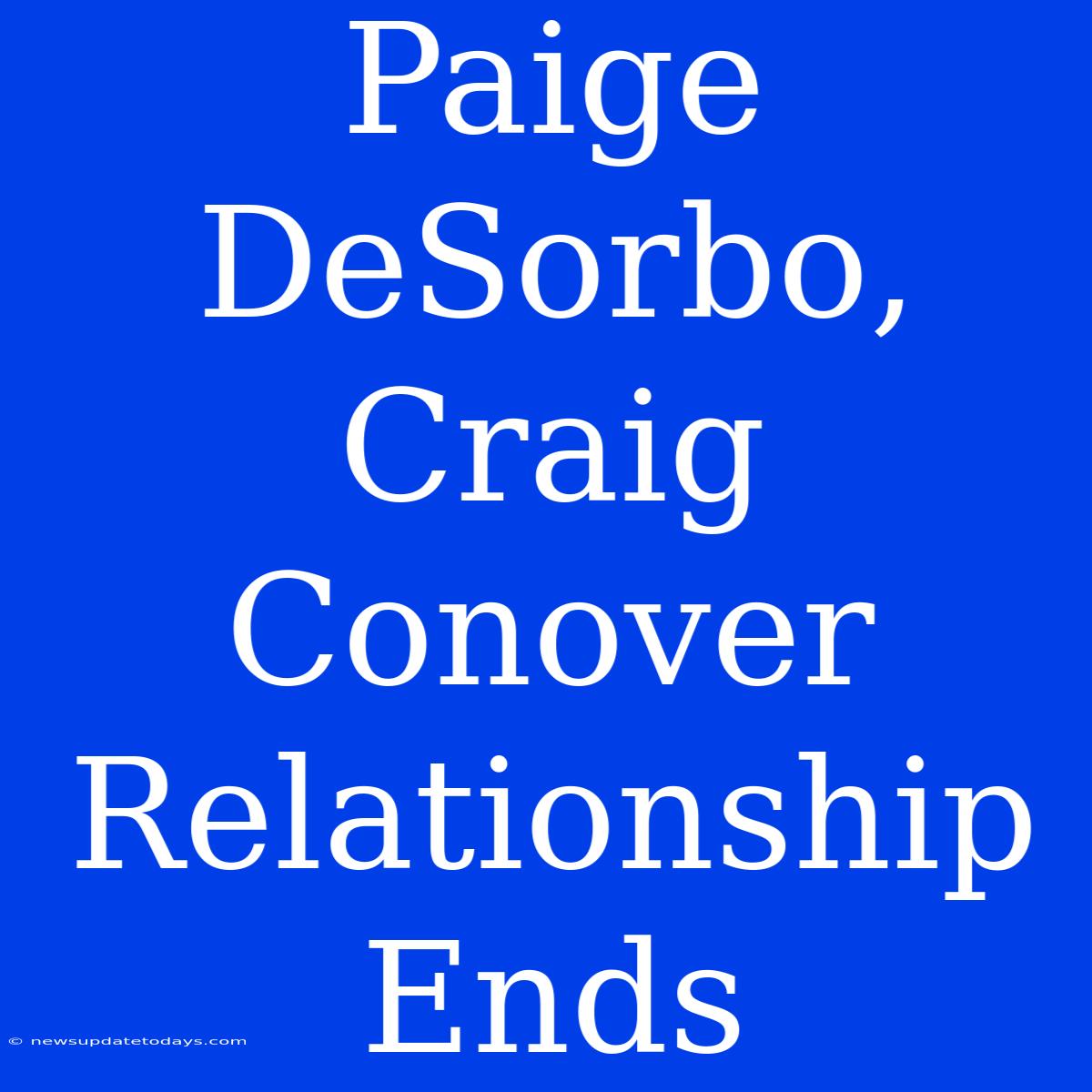 Paige DeSorbo, Craig Conover Relationship Ends