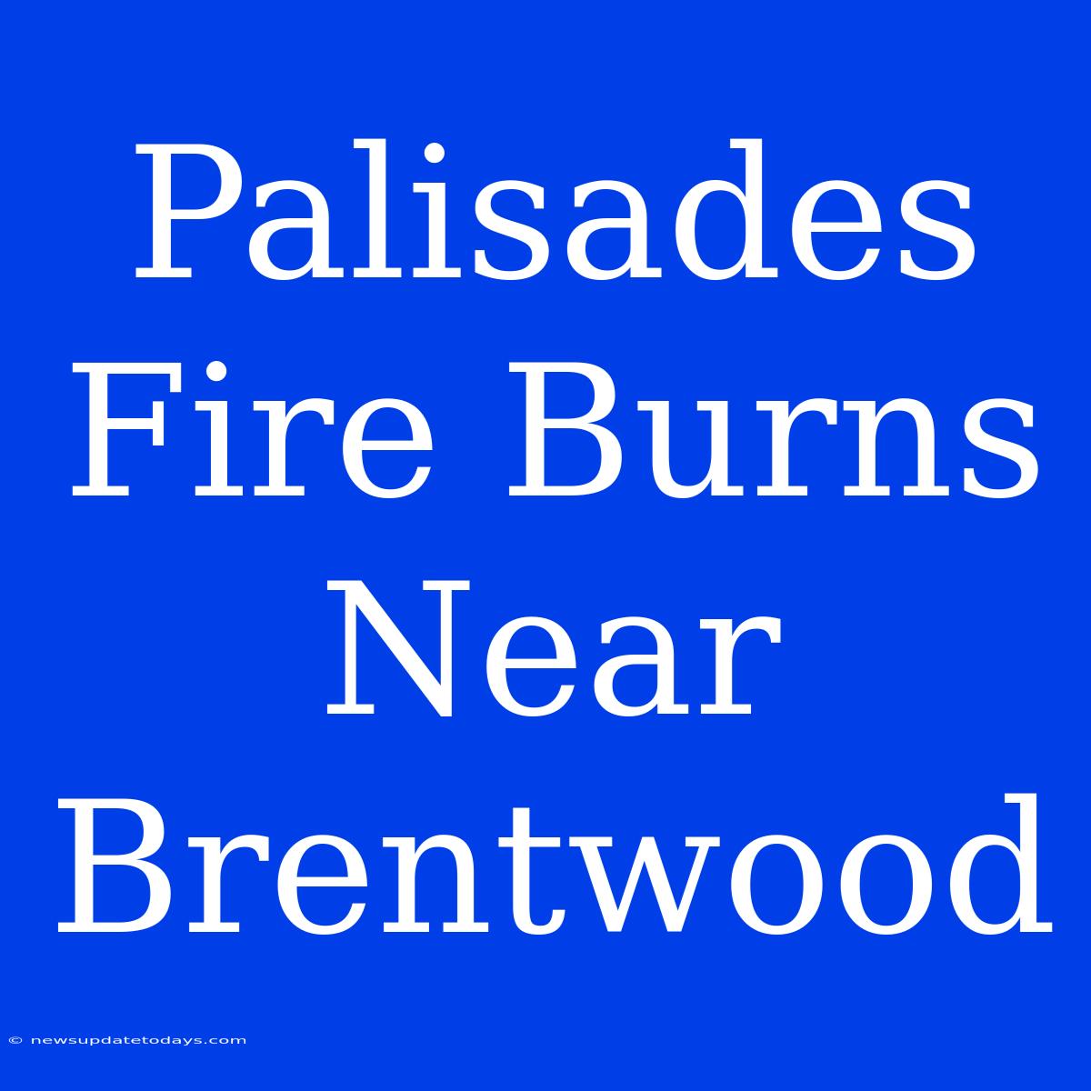 Palisades Fire Burns Near Brentwood