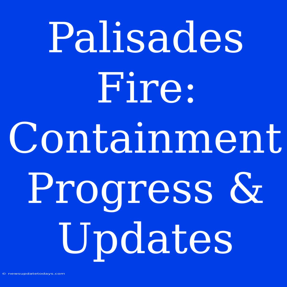 Palisades Fire:  Containment Progress & Updates