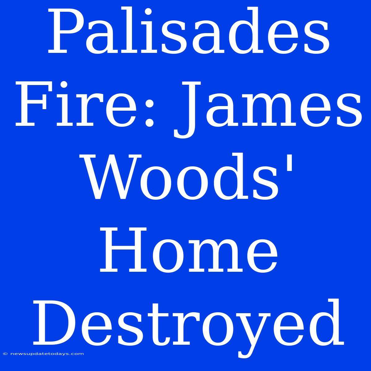 Palisades Fire: James Woods' Home Destroyed