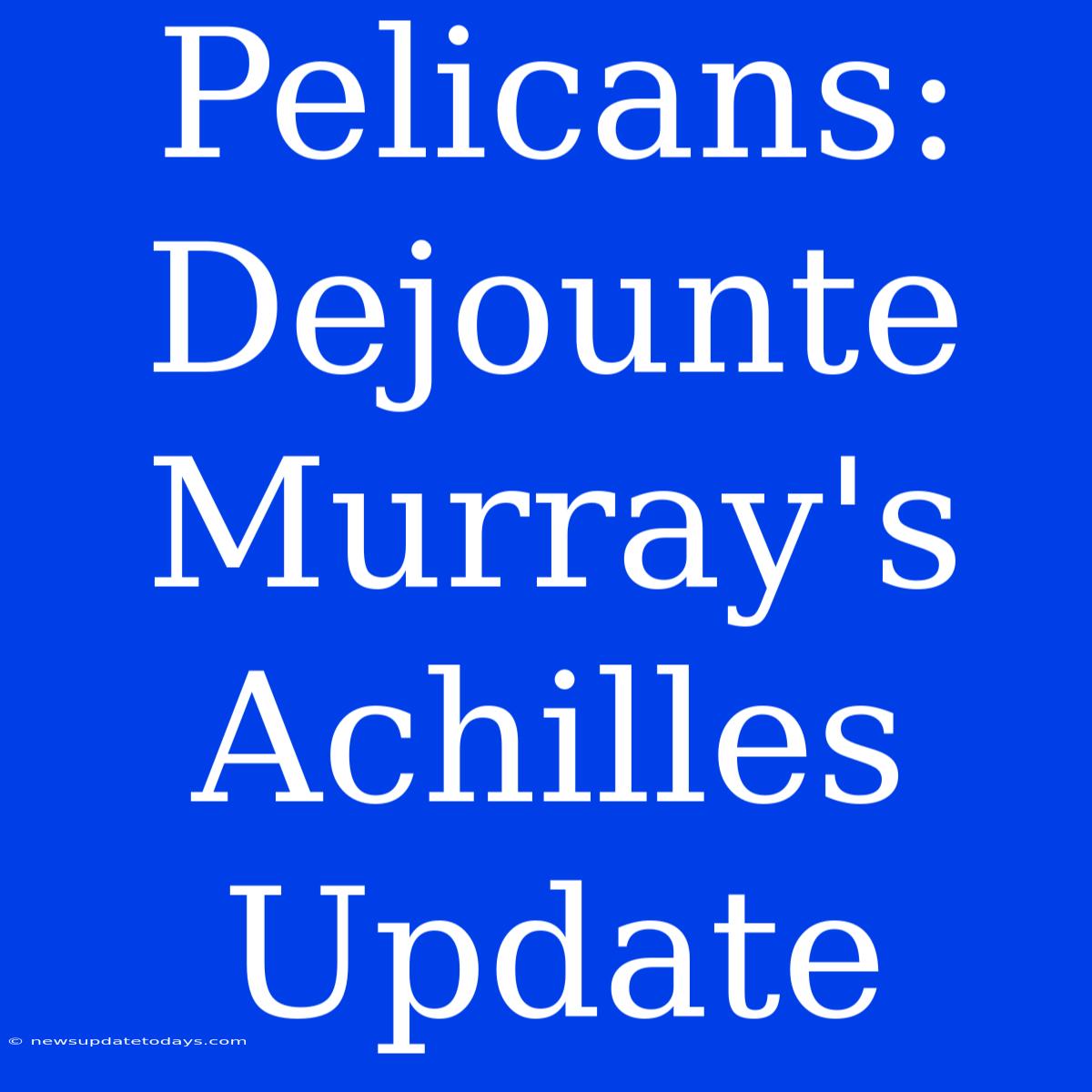 Pelicans: Dejounte Murray's Achilles Update