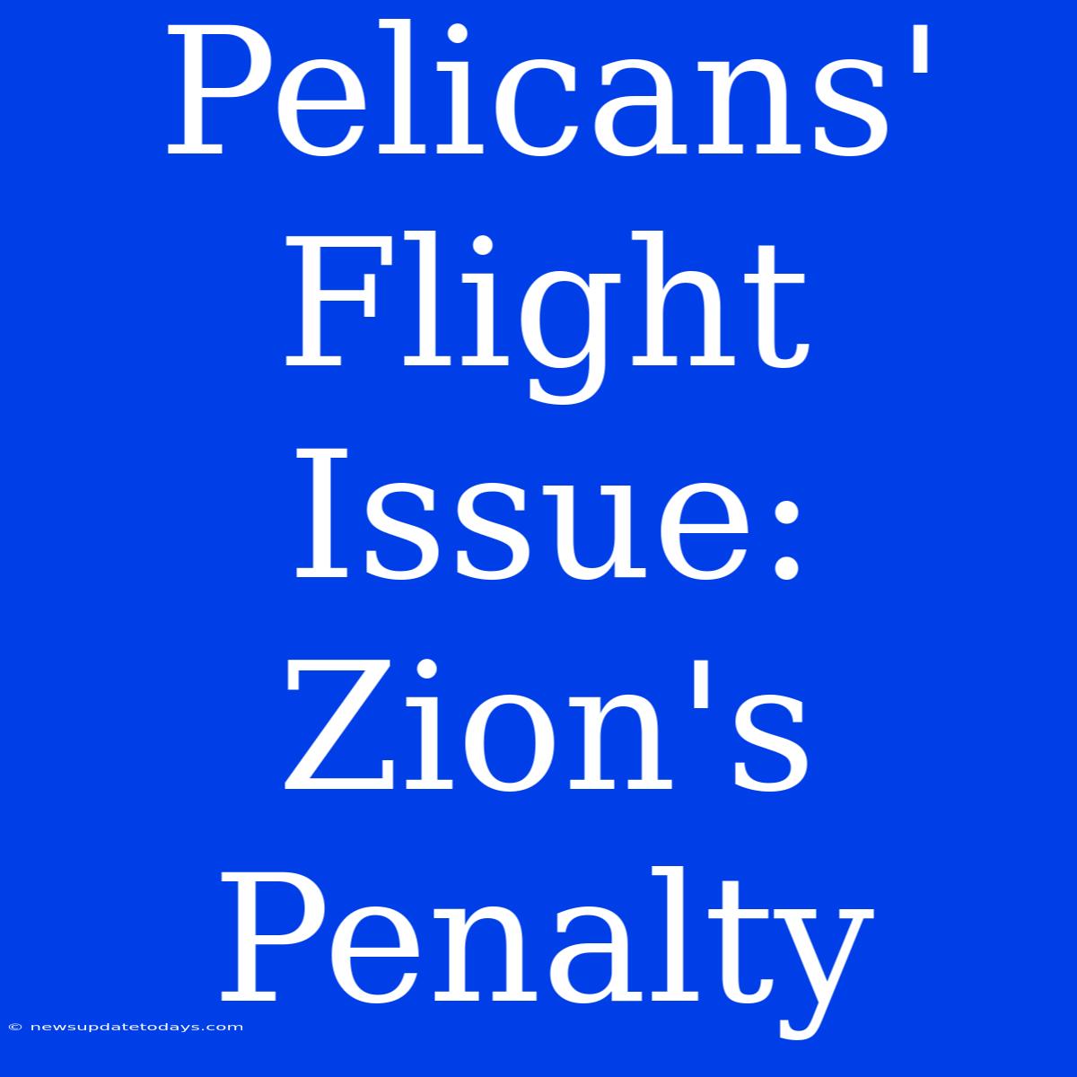 Pelicans' Flight Issue: Zion's Penalty