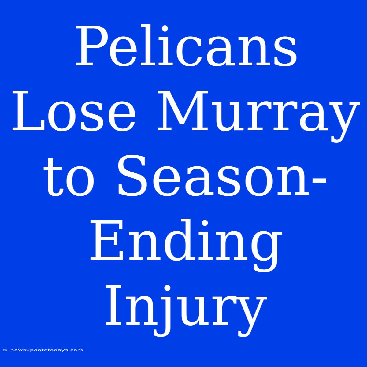 Pelicans Lose Murray To Season-Ending Injury