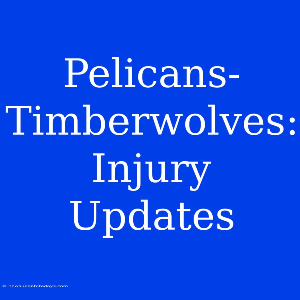 Pelicans-Timberwolves: Injury Updates