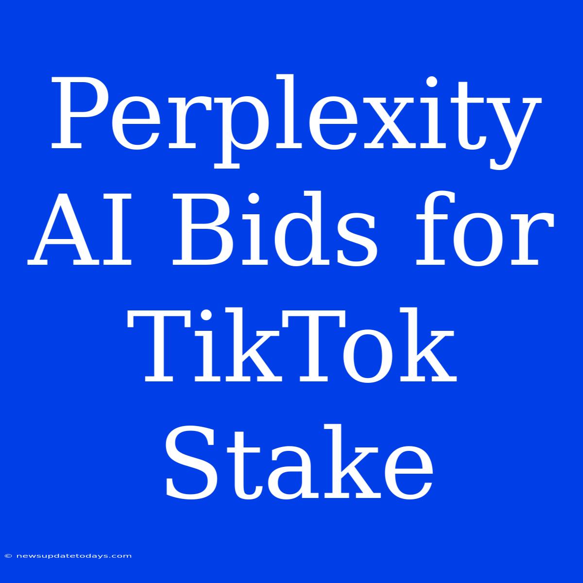 Perplexity AI Bids For TikTok Stake