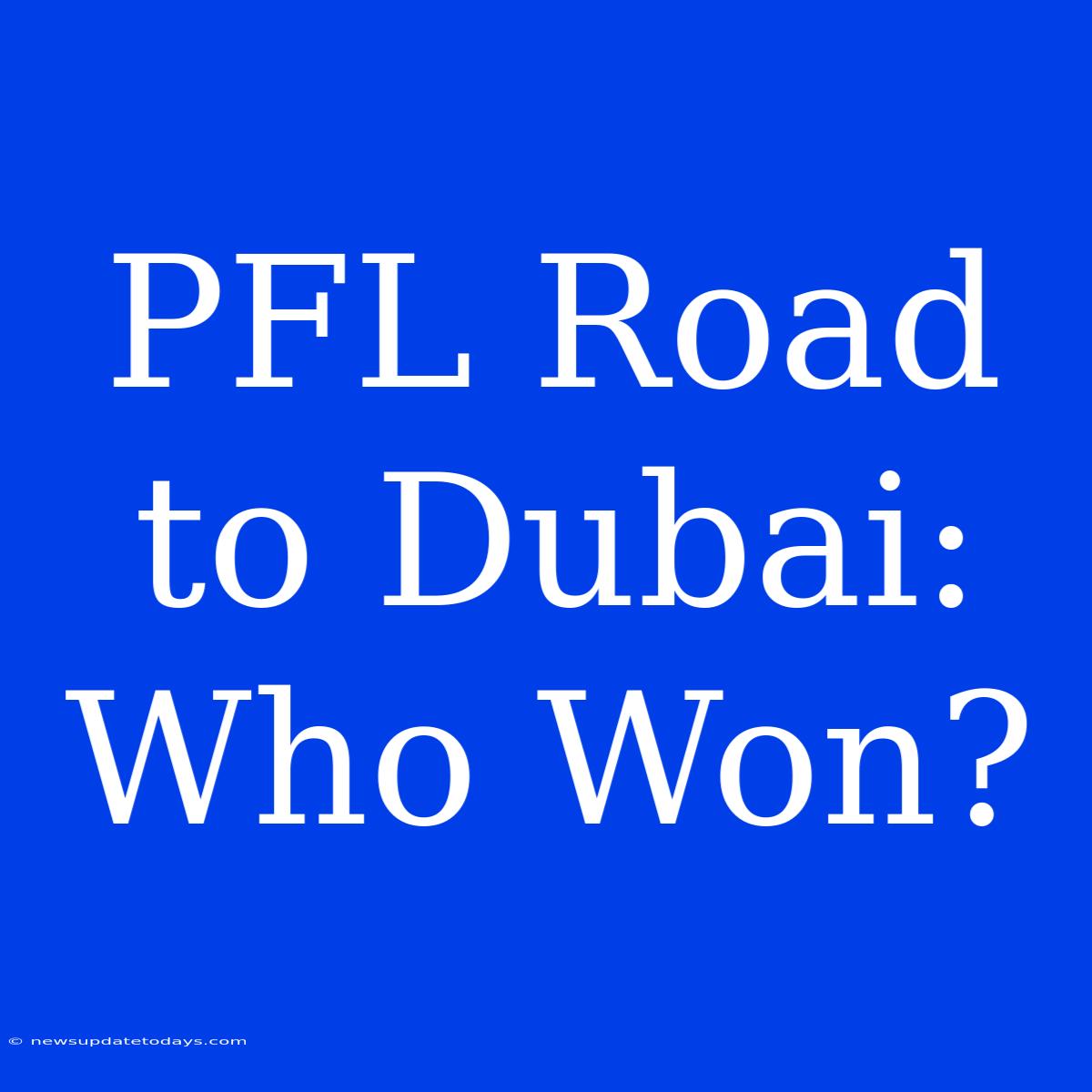 PFL Road To Dubai: Who Won?