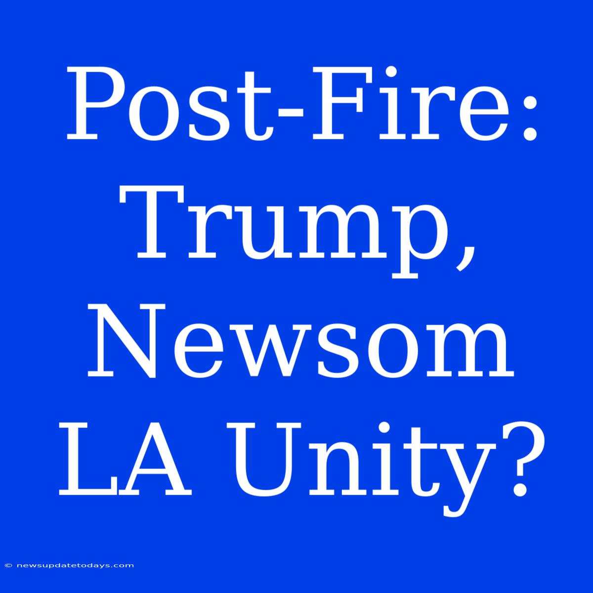 Post-Fire: Trump, Newsom LA Unity?