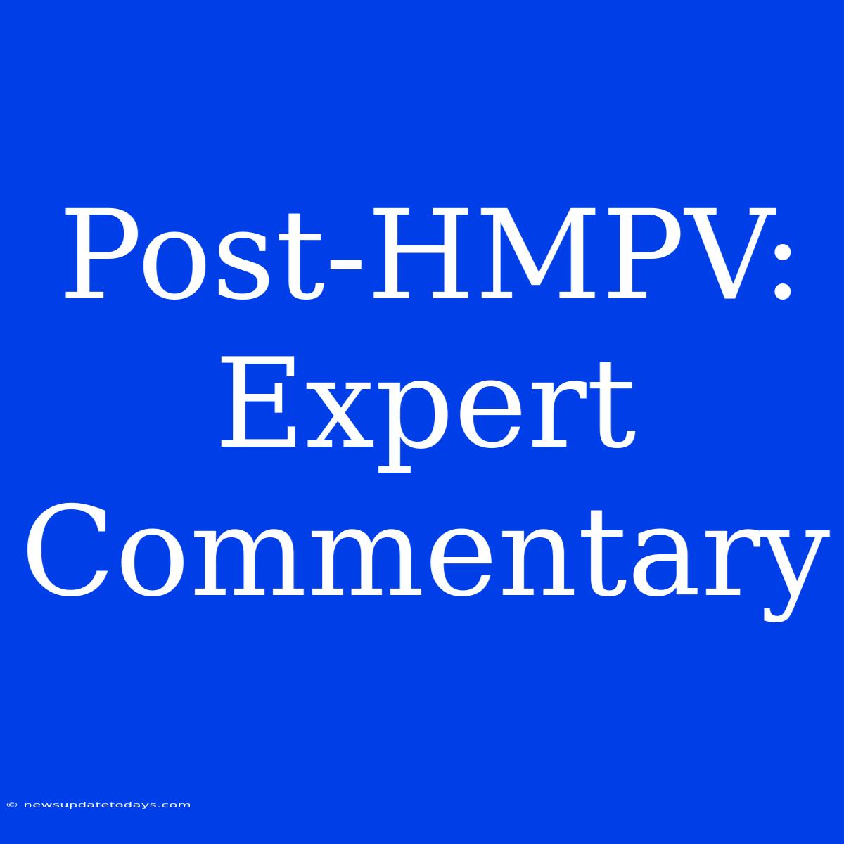 Post-HMPV: Expert Commentary