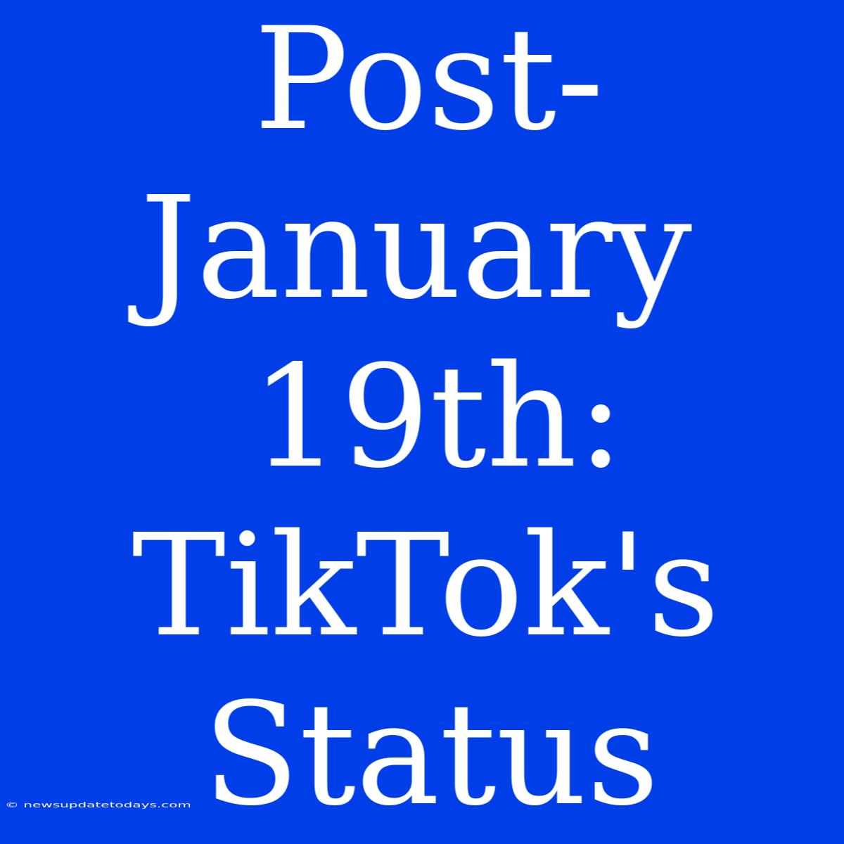 Post-January 19th: TikTok's Status