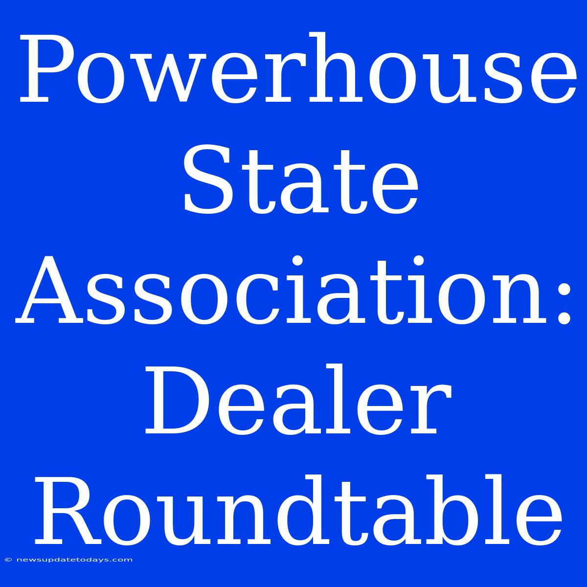 Powerhouse State Association: Dealer Roundtable