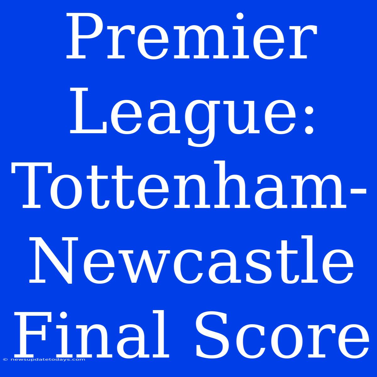 Premier League: Tottenham-Newcastle Final Score