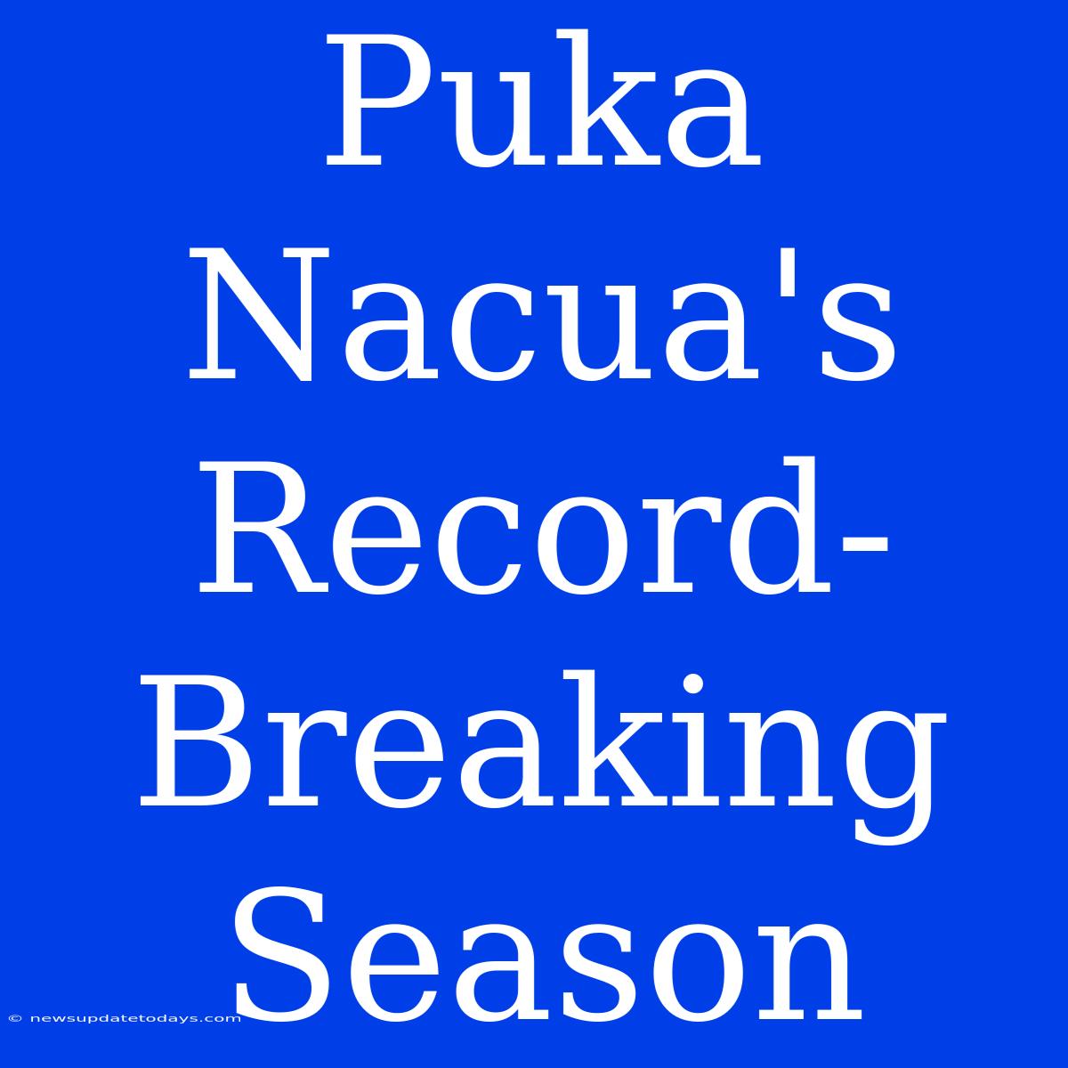 Puka Nacua's Record-Breaking Season