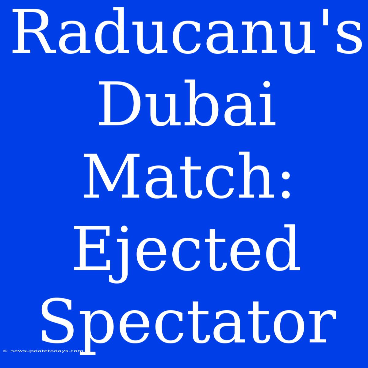 Raducanu's Dubai Match: Ejected Spectator