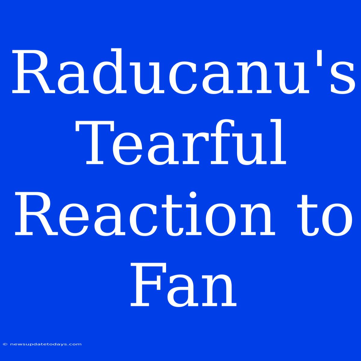 Raducanu's Tearful Reaction To Fan