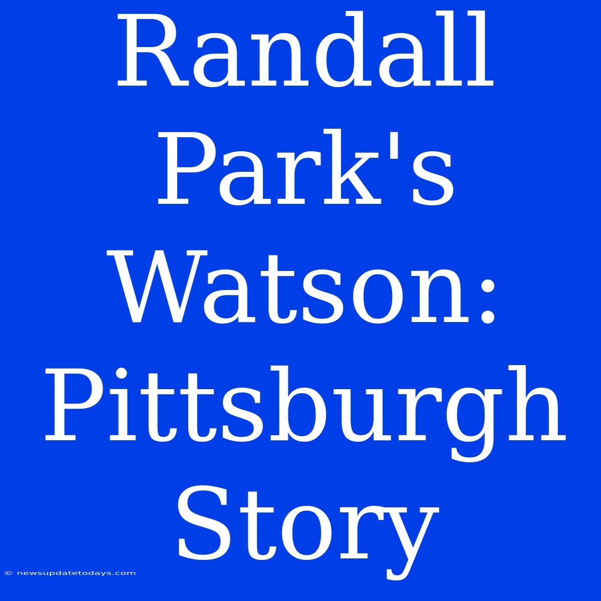 Randall Park's Watson: Pittsburgh Story