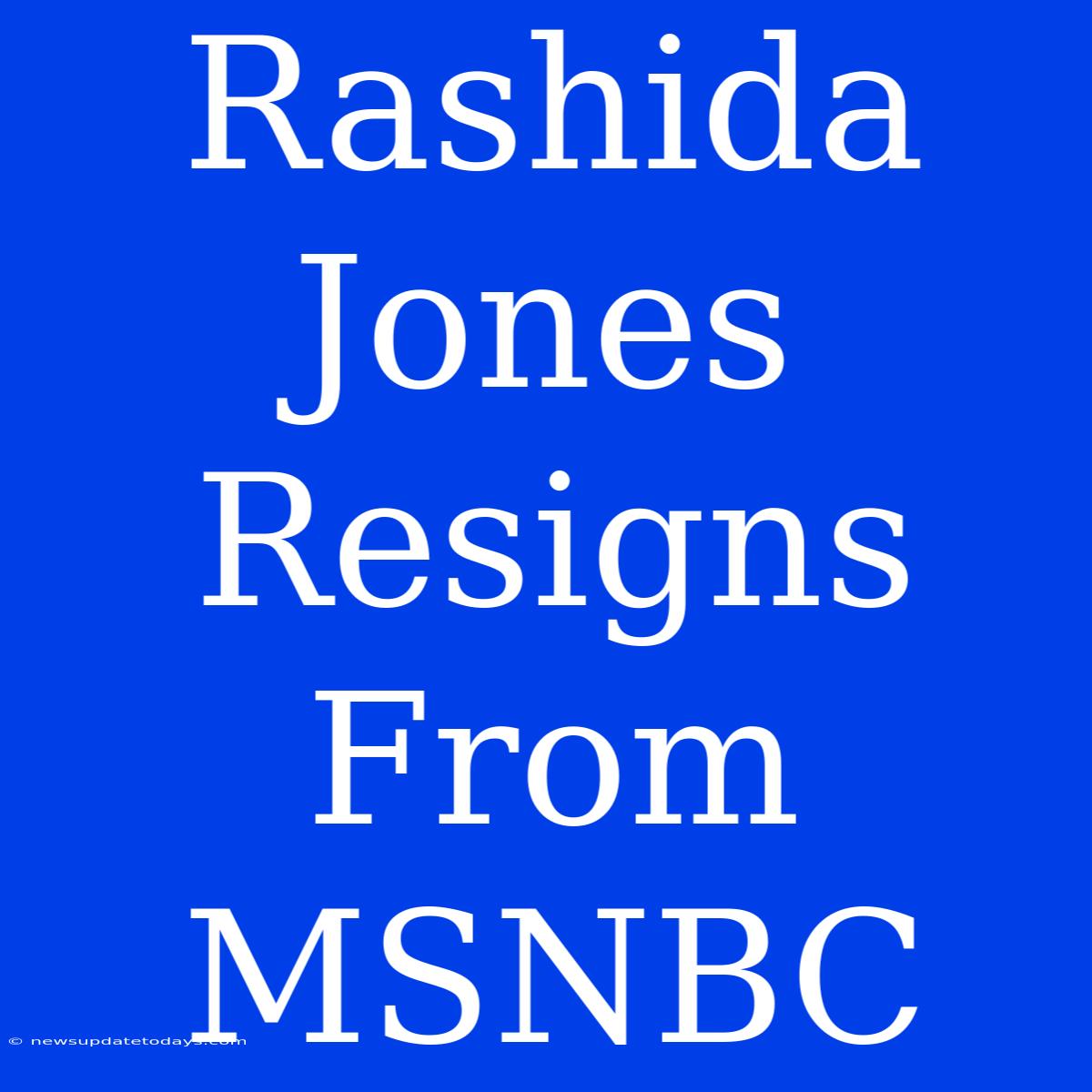 Rashida Jones Resigns From MSNBC