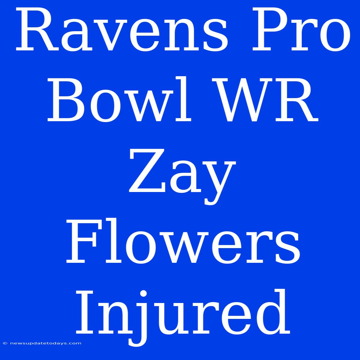 Ravens Pro Bowl WR Zay Flowers Injured