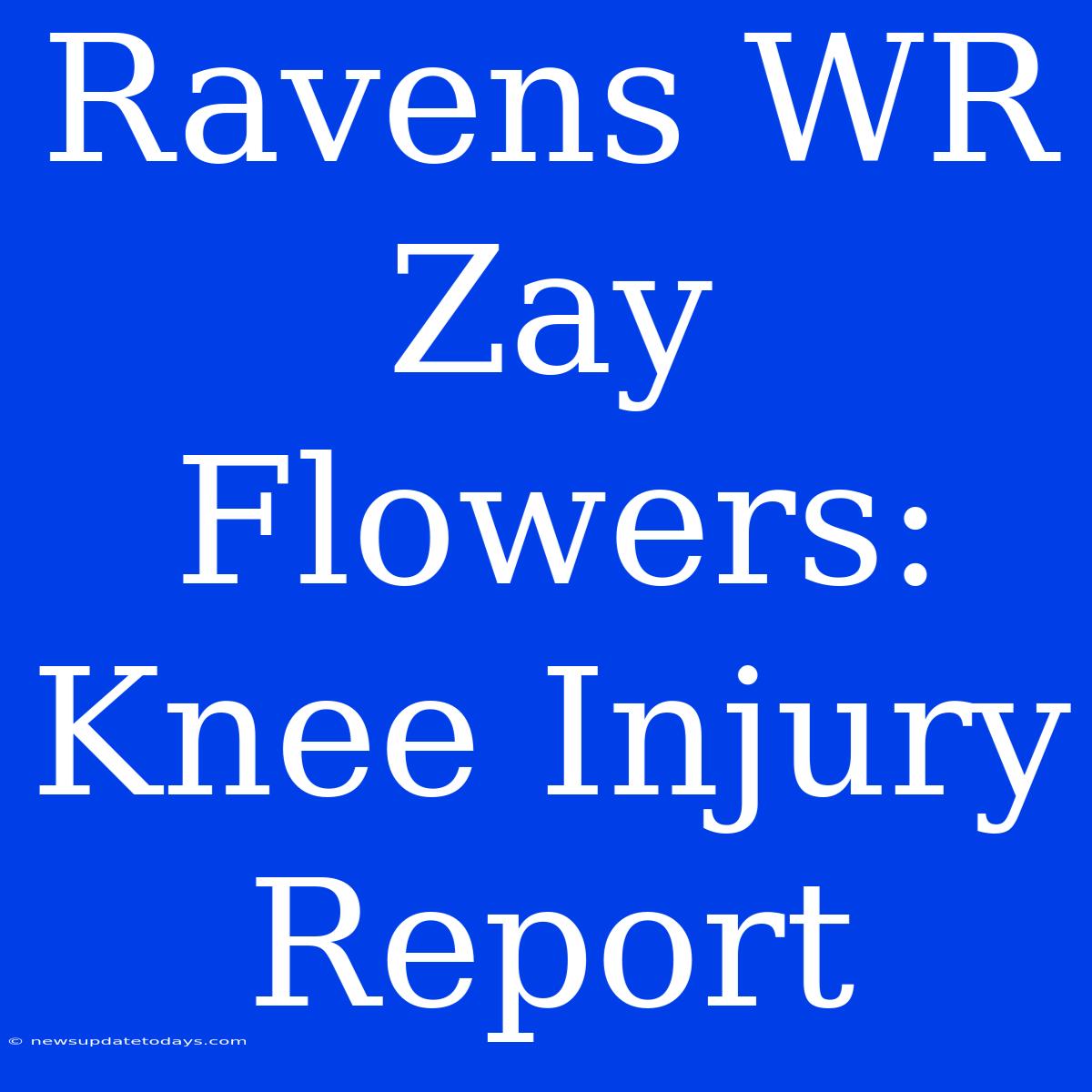 Ravens WR Zay Flowers: Knee Injury Report