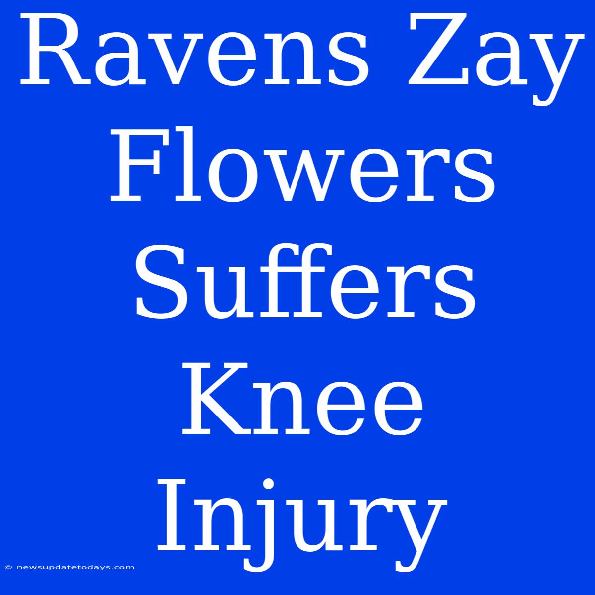 Ravens Zay Flowers Suffers Knee Injury