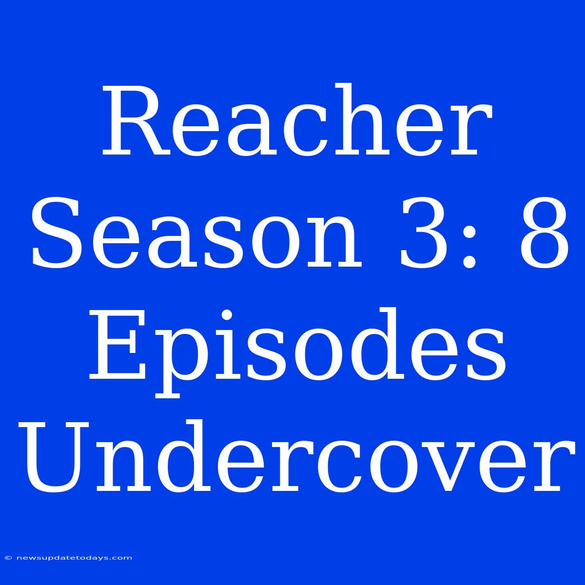 Reacher Season 3: 8 Episodes Undercover