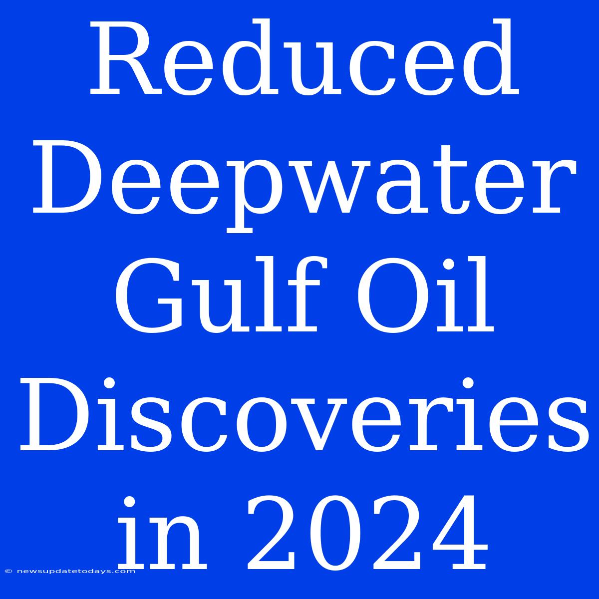 Reduced Deepwater Gulf Oil Discoveries In 2024