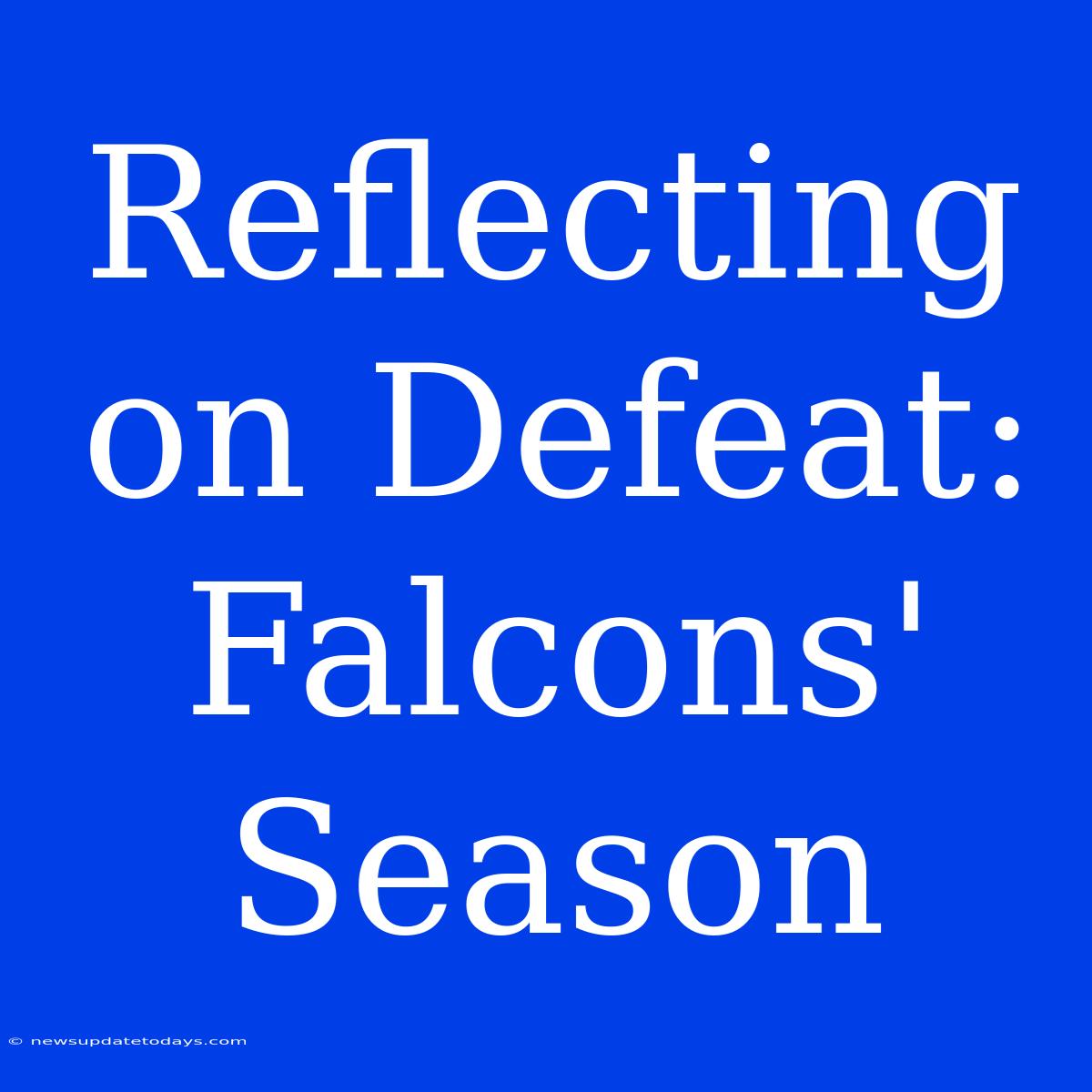 Reflecting On Defeat: Falcons' Season