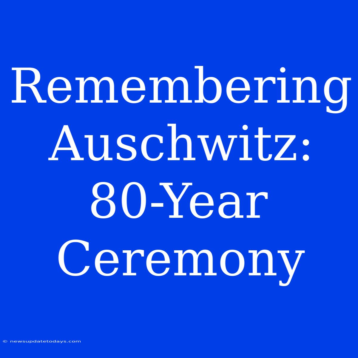 Remembering Auschwitz: 80-Year Ceremony