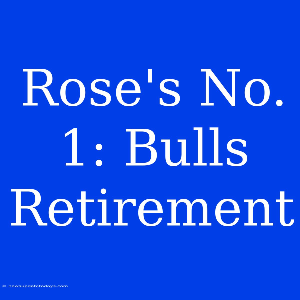 Rose's No. 1: Bulls Retirement