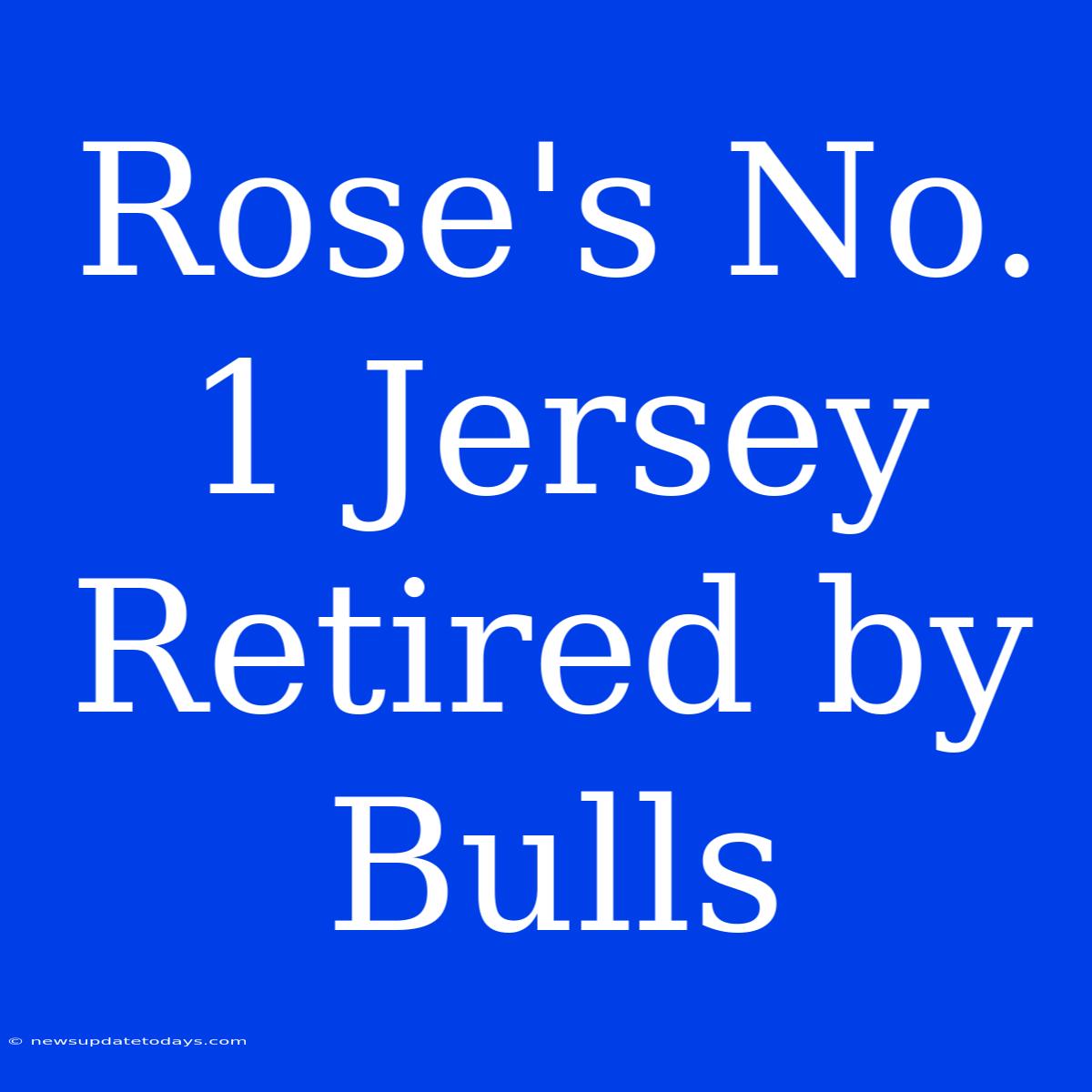 Rose's No. 1 Jersey Retired By Bulls