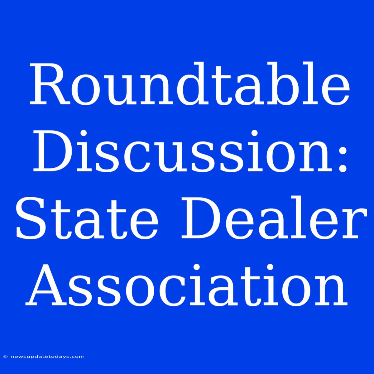 Roundtable Discussion: State Dealer Association